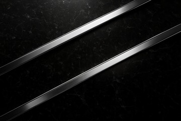 Corporate Abstract Background Polished Black Granite Texture with Silver Accents