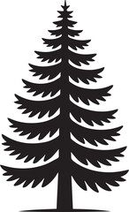 Obraz premium Majestic evergreen fir tree silhouette isolated on for natural design elements