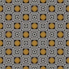 Vintage retro seamless geometric pattern design with colorful squares and circles illustration