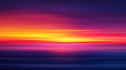 Vibrant sunset over calm ocean water creating stunning abstract color gradients