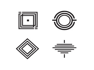 Minimalist geometric elements stock vector with clean outline