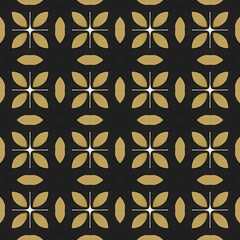 Gold ornamental floral seamless pattern for vintage textile design, wallpaper, or retro fabric tile texture backdrop