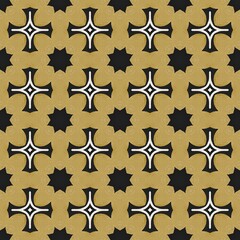 Seamless golden floral damask illustration for vintage fabric, wallpaper, or textile design and decoration