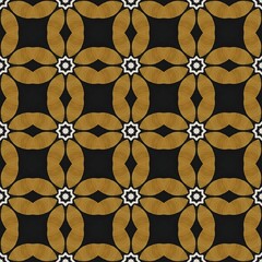 Seamless vintage gold floral tile pattern design  for wallpaper or fabric texture design