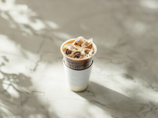 Iced Americano in a take-out container