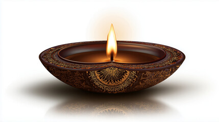 Diwali diya oil lamp flame hindu festival of lights traditional indian celebration brown