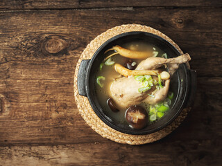 samgyetang, chicken soup with ginseng