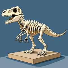 Paleontological museum interior element prehistoric dinosaur skeleton fossils and archaeological discoveries historical artefacts on pedestals vector science © Masha