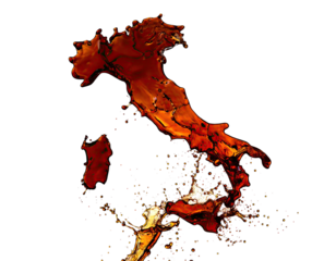 Abstract depiction of Italy, vibrant colors, fiery texture,  geographical form