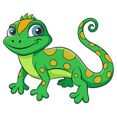 Hand drawn cartoon iguana illustration
