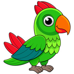 Vector a colorful parrot on white background
