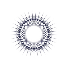 Circular radial mandala art geometric element vector