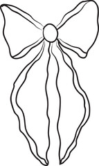 Cute Coquette Ribbon Outline. Hand Drawn Bow Clipart. Minimalist coquette ribbon clipart perfect for coloring pages, fashion design, stationery, scrapbooking, digital stickers, invitations