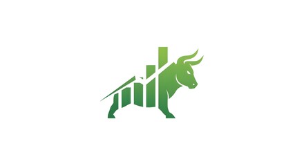 Bull logo with growth chart