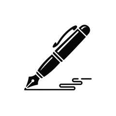 Classic fountain pen drawing a wavy line on white background