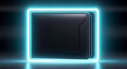 Illuminated wallet with neon, symbolizing modern finance and digital transactions