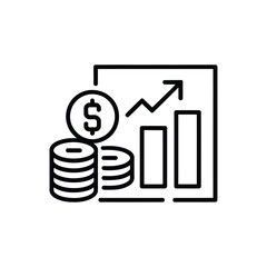 Financial growth and investment success icon