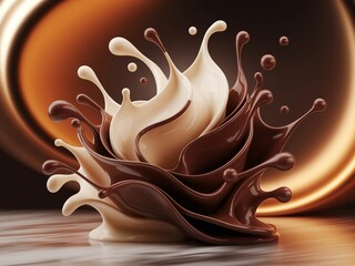 Chocolate Splash Art A Deliciously Artistic Liquid Delight.