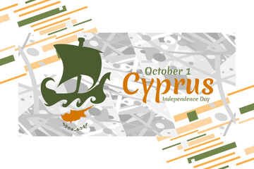 October 1, Independence day of Cyprus vector illustration. Suitable for greeting card, poster and banner.