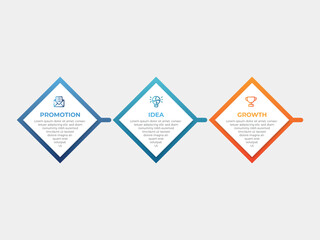 Startup project boosting research rectangular choice infographic chart design template. Business success infochart with icons. Instructional graphics with 3 options. Visual data presentation