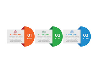 Concept of arrow business model with 3 successive steps. Six colorful graphic elements. Timeline design for brochure, presentation. Infographic design layout