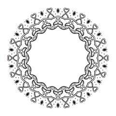 Ornamental round frame. Mandala. Limited edition, the motif and style will be diffrent in each picture. The center of the circle is left empty that could be used for text, image, or another element.