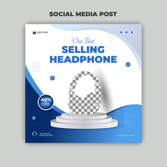 Best Selling Headphone Social Media Post Design Template