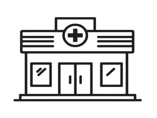 Professional Medical Office Facility Line Art Icon