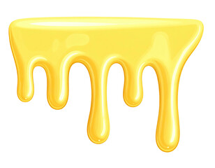 Yellow liquid drips, glossy texture,  smooth flowing substance