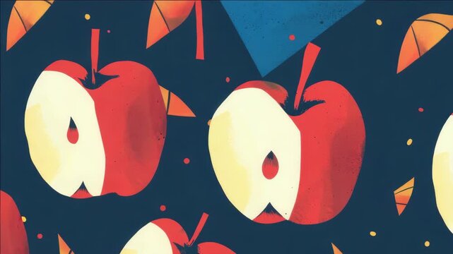 Bright and colorful apple pattern for backgrounds, textures, or decorative elements.