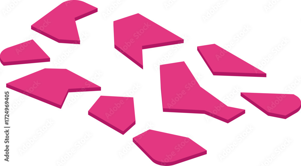 Poster pink geometric shapes are forming a dynamic and visually appealing design with a modern and abstract