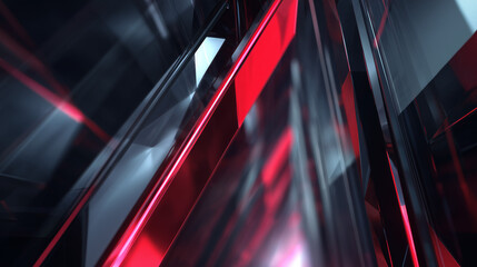 近未来的な赤黒ガラス抽象