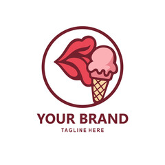 illustration of a mouth licking ice cream