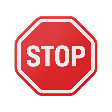 Bold red stop sign with white lettering commands attention for safety and regulatory compliance