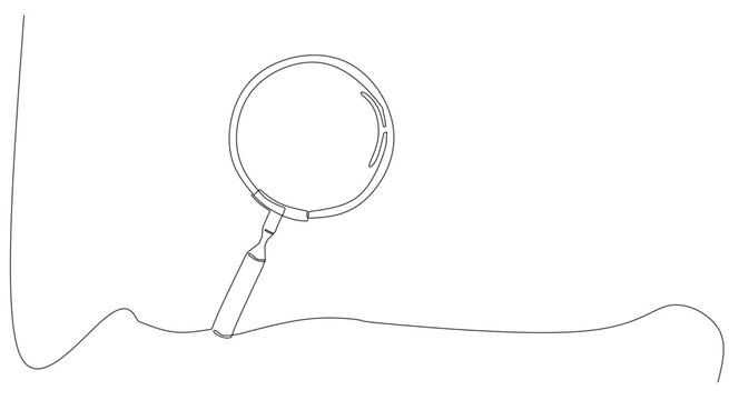 Magnifiying glass lups icon line art for searching analize