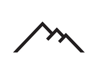 Creative Mountain Symbol Modern Line Art Vector Icon