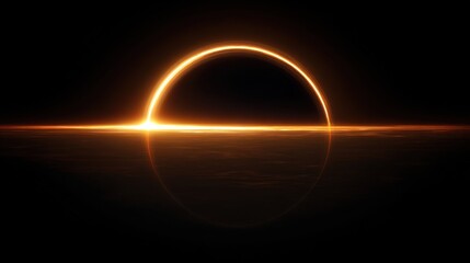 Obraz premium Stunning Solar Eclipse Over Ocean Horizon Captured in Fiery Glow with Intricate Details and Ethereal Ambience, Perfect for Nature and Science Themes