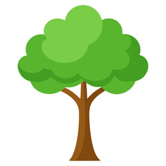 vector tree with green leaves