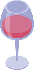 Isometric glass containing red wine, representing celebration, winery, and alcoholic beverage concept
