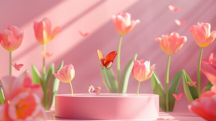Refreshing Spring-Themed Product Showcase in Pastel Colors