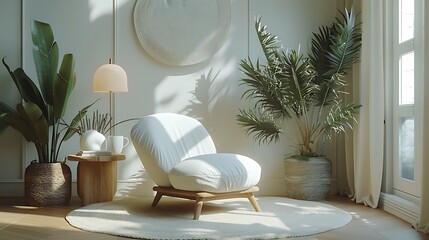 Scandinavian-Style Minimalist Living Room with Neutral Tones