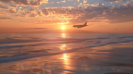 Serene Dreamy Beach with Gentle Waves and Soft Sand