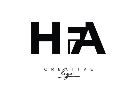 HFA Creative Minimalistic Negative Space Latter Logo with Modern Monogram for Branding and Business Letter mark Logo with Initial Letters Logo Design for Branding.	