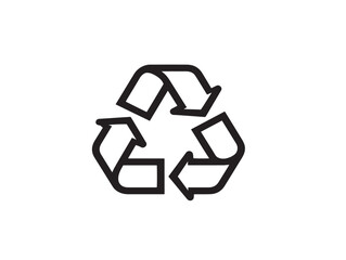 Fototapeta premium Elegant Recycle Symbol Minimal Line Art Vector Illustration