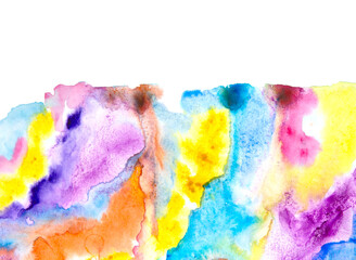 Real Watercolor Art Hand Drawn Brush Colorful Abstract Background
