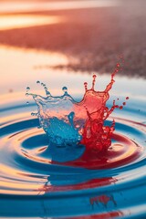 Colorful Water Splash A Dynamic Display of Liquid Dynamics.