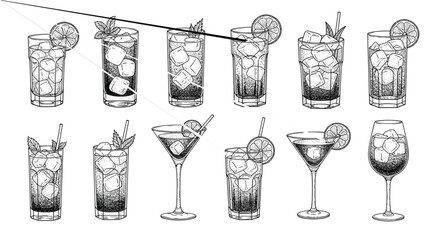 A collection of refreshing and delightful mixed alcoholic beverages perfect for any occasion.