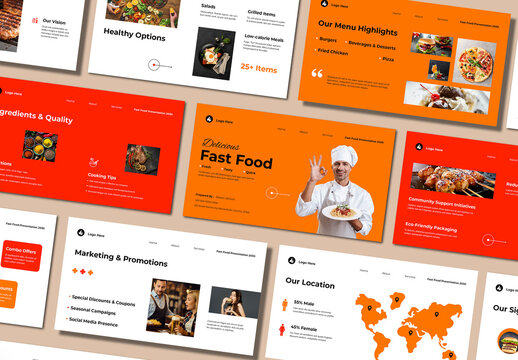 Fast Food Presentation Template Layout