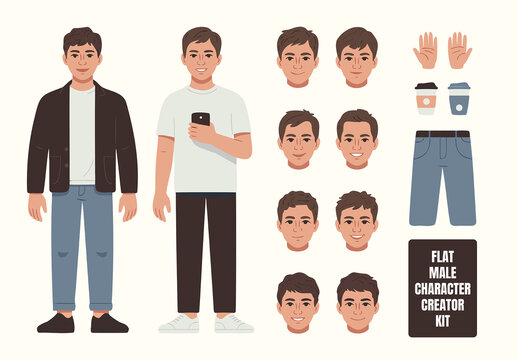 Flat Male Character Creator Pack