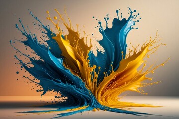 Dynamic Abstract Paint Explosion in Vibrant Colors.